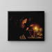 Eine Marktszene im Kerzenlicht - Petrus van Schendel — gerahmtes Bild an der Wand