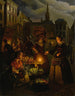 Ein Markt mit Gemüse im Mondschein auf dem Grote Markt in Den Haag - Petrus van Schendel — Ansicht des Kunstwerks