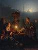Kaufen von Obst und Gemüse auf dem Nachtmarkt - Petrus van Schendel — Ansicht des Kunstwerks
