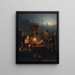 Kaufen von Obst und Gemüse auf dem Nachtmarkt - Petrus van Schendel — gerahmtes Bild an der Wand