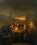 Der Noordermarkt bei Nacht in Amsterdam - Petrus van Schendel — Ansicht des Kunstwerks