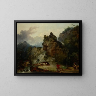 Philip James de Loutherbourg - Landscape with Boar Hunt.webp