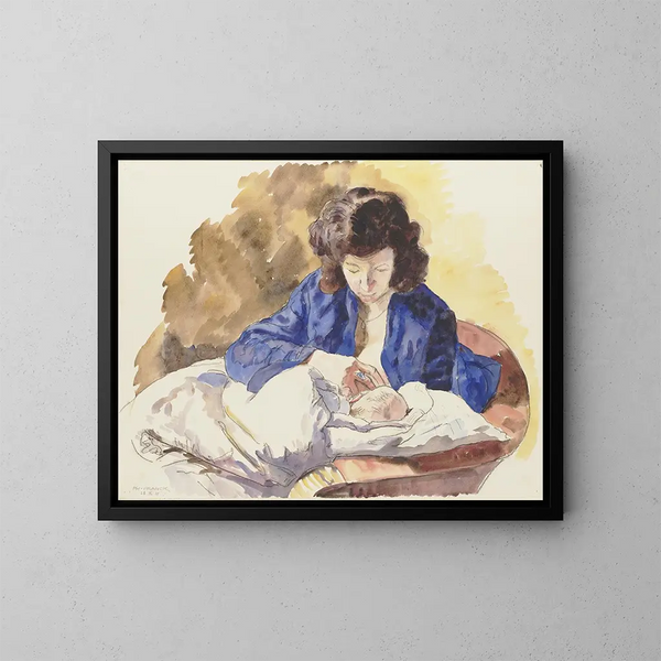 Mutter und Kind - Philipp Franck — gerahmtes Bild an der Wand