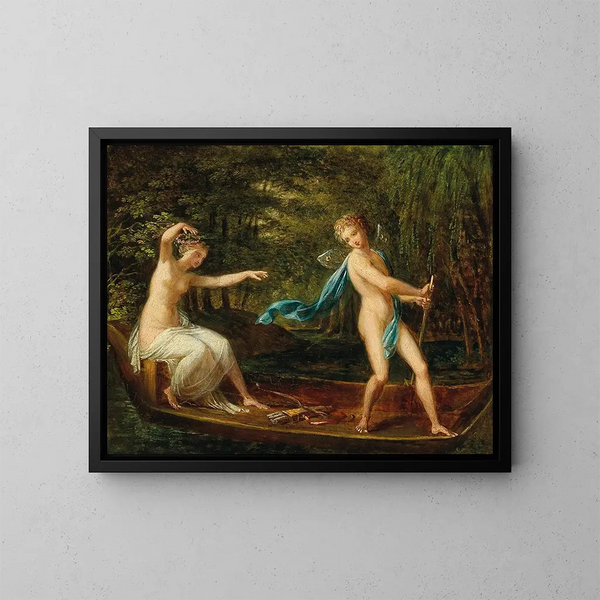 Cupidon und Psyche - Philipp Friedrich von Hetsch — gerahmtes Bild an der Wand