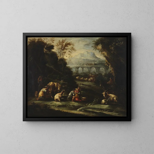 Landschaft - Philipp Peter Roos — gerahmtes Bild an der Wand