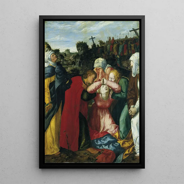 La Vierge Marie et les pleureuses à la Crucifixion - Philipp Uffenbach — framed artwork on a wall