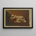 Frau schlafend auf einem roten Sofa - Philipp Winterwerb — gerahmtes Bild an der Wand