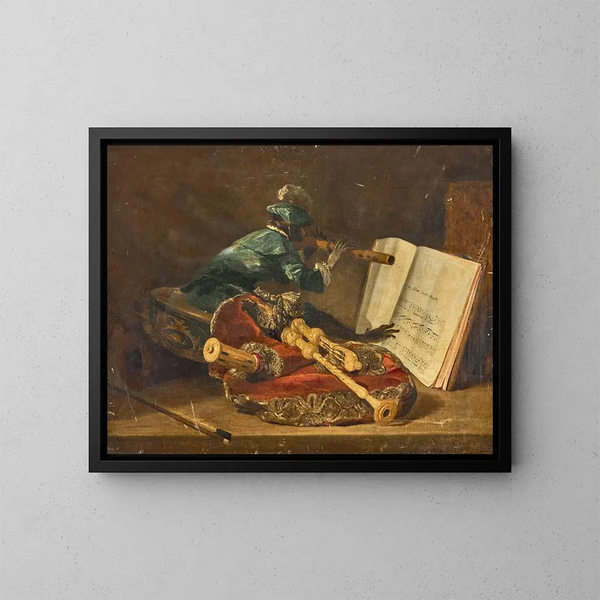 Der musizierende Affe - Philippe Rousseau — gerahmtes Bild an der Wand