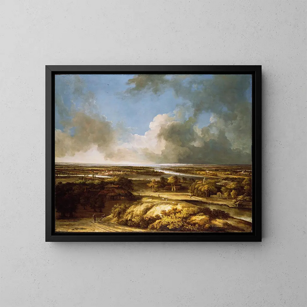 Un paesaggio panoramico - Philips Koninck — quadro incorniciato alla parete