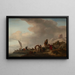 Fischer, die ihre Beute am Ufer entladen - Philips Wouwerman — gerahmtes Bild an der Wand