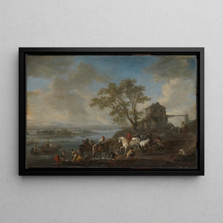 Philips Wouwerman - Horsepond on a River.webp