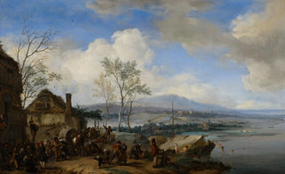 Philips Wouwerman - Merry and Rowdy Peasants at an Inn.webp