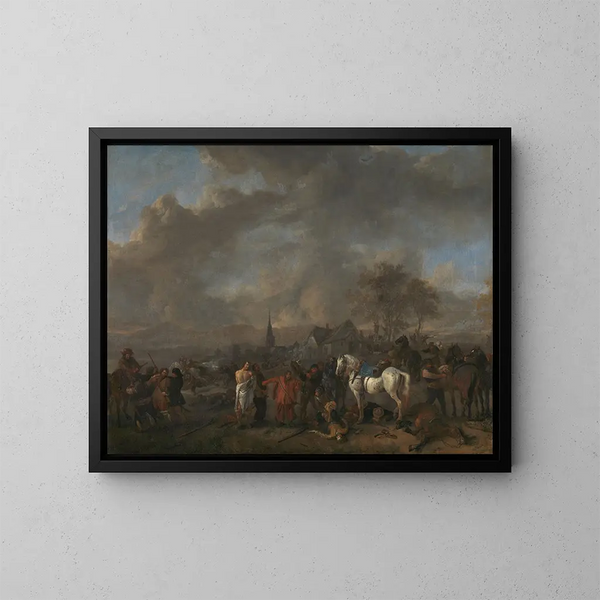 La Victoire des Paysans - Philips Wouwerman — gerahmtes Bild an der Wand