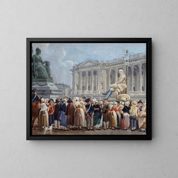 Esposizione di Pierre Nicolas Perrin sulla place de la Révolution il 29 vendémiaire an II - Pierre-Antoine Demachy — quadro incorniciato alla parete