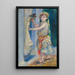 Bambino con un uccello Mademoiselle Fleury in costume algerino - Pierre-Auguste Renoir — quadro incorniciato alla parete