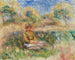 Frau sitzend in einer Landschaft - Pierre-Auguste Renoir — Ansicht des Kunstwerks