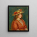 Frau mit rotem Korsett - Pierre-Auguste Renoir — gerahmtes Bild an der Wand