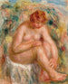 Frau nackt sitzend Ansicht von drei Vierteln Badende - Pierre-Auguste Renoir — Ansicht des Kunstwerks