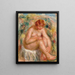 Frau nackt sitzend Ansicht von drei Vierteln Badende - Pierre-Auguste Renoir — gerahmtes Bild an der Wand