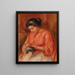 Girl Darning Femme reprisant - Pierre-Auguste Renoir — gerahmtes Bild an der Wand