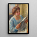 Young woman reading - Pierre-Auguste Renoir — framed artwork on a wall