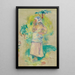 Junge Bäuerin, die einen Apfel isst Gabrielle Dufour - Pierre-Auguste Renoir — gerahmtes Bild an der Wand