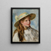 Little Girl With A Hat Jeune Fille Au Chapeau - Pierre-Auguste Renoir — quadro incorniciato alla parete