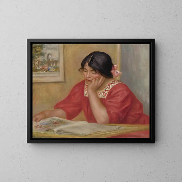Lontine lesend - Pierre-Auguste Renoir — gerahmtes Bild an der Wand