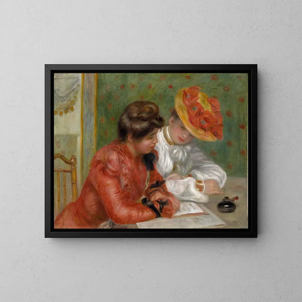 La Lettre - Pierre-Auguste Renoir — quadro incorniciato alla parete