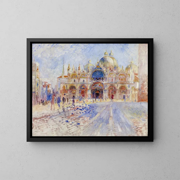 Die Piazza San Marco in Venedig - Pierre-Auguste Renoir — gerahmtes Bild an der Wand