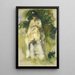 Frau stehend bei einem Baum - Pierre-Auguste Renoir — gerahmtes Bild an der Wand