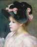 Junge Frau mit rosa und schwarzem Hut - Pierre-Auguste Renoir — Ansicht des Kunstwerks