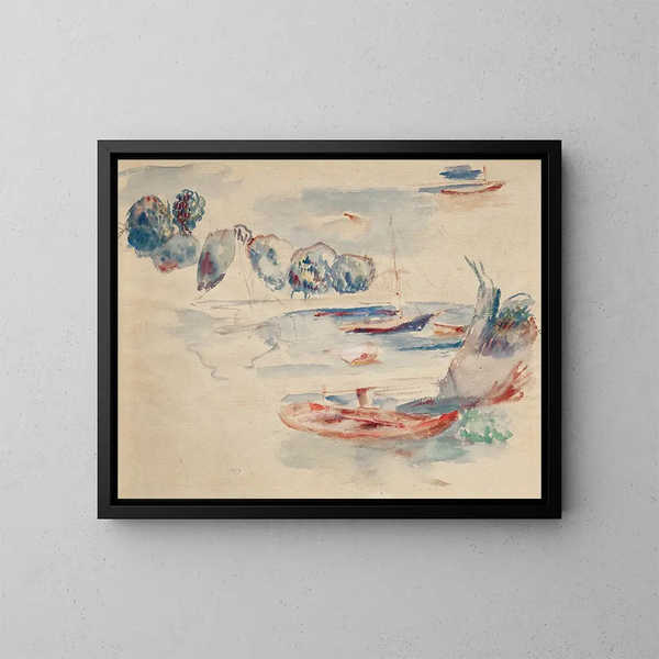 Studi di barche - Pierre-Auguste Renoir — quadro incorniciato alla parete