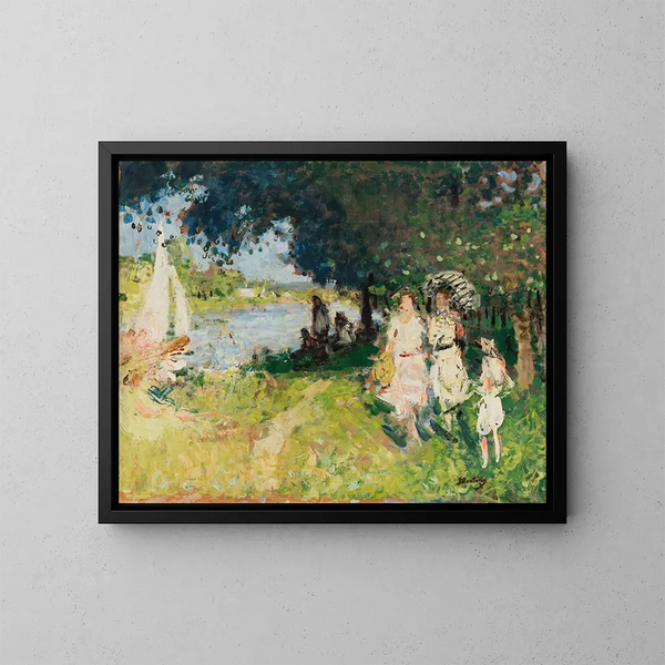 Sul fiume Senna - Pierre-Eugène Montzin — quadro incorniciato alla parete
