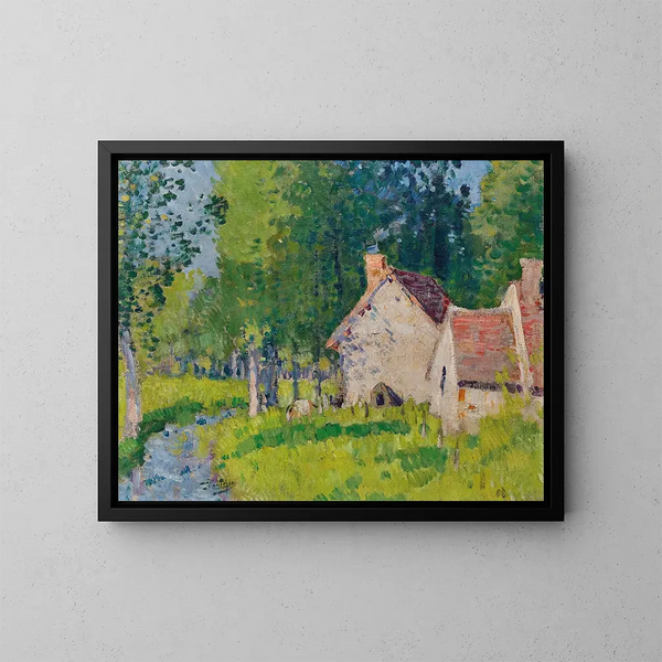 Sul fiume - Pierre-Eugène Montzin — quadro incorniciato alla parete