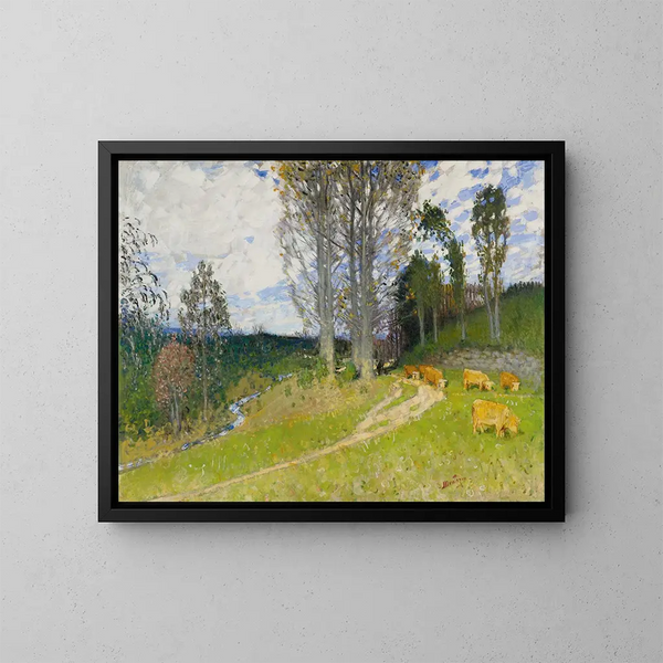 La montée au pâturage - Pierre-Eugène Montzin — quadro incorniciato alla parete