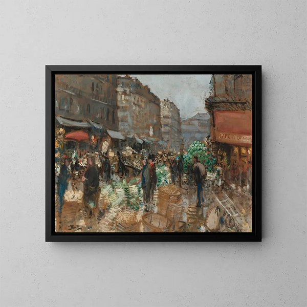 Les Halles anciennes - Pierre-Eugène Montzin — quadro incorniciato alla parete