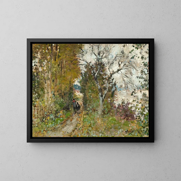 Passeggiata sul bordo dell'acqua - Pierre-Eugène Montzin — quadro incorniciato alla parete