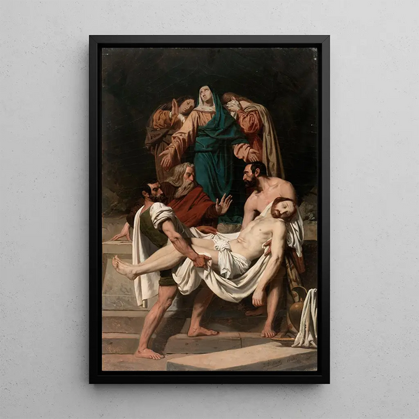 The Entombment - Pierre-Jules Jollivet — framed artwork on a wall