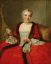 Portrait einer eleganten Dame, die eine Spindel hält - Pierre Allais — Ansicht des Kunstwerks