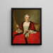 Portrait einer eleganten Dame, die eine Spindel hält - Pierre Allais — gerahmtes Bild an der Wand