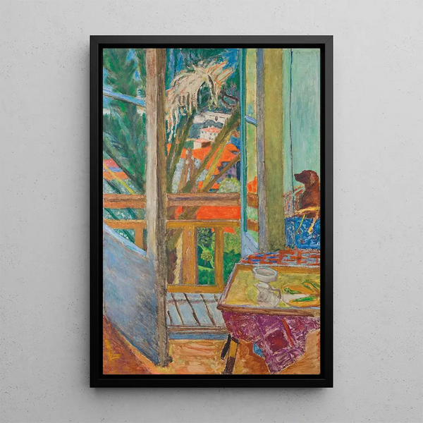 La porte-fenêtre avec chien - Pierre Bonnard — framed artwork on a wall