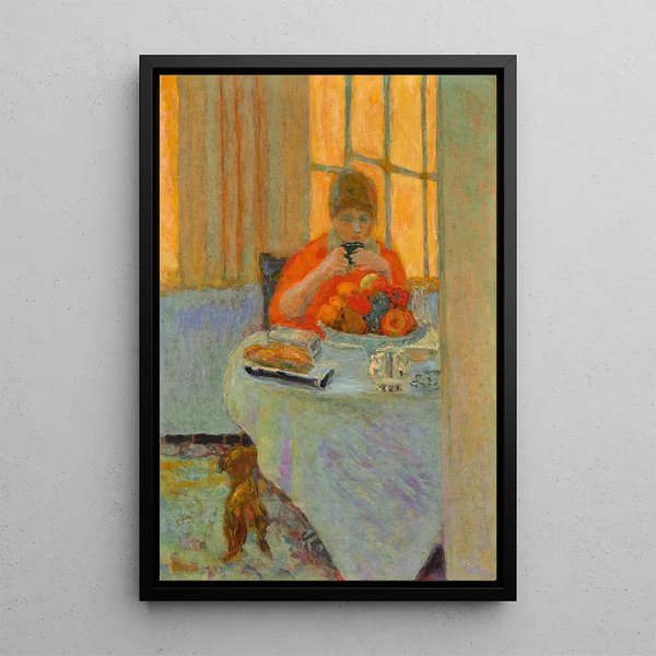The breakfast - Pierre Bonnard — framed artwork on a wall