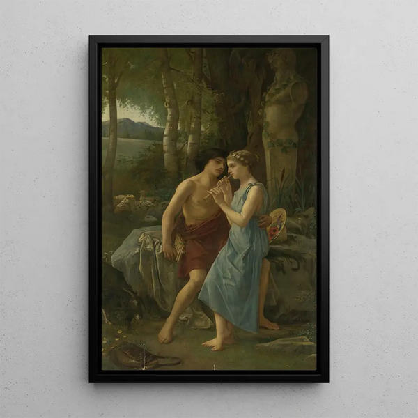 Daphnis and Chloe - Pierre Cabanel — framed artwork on a wall