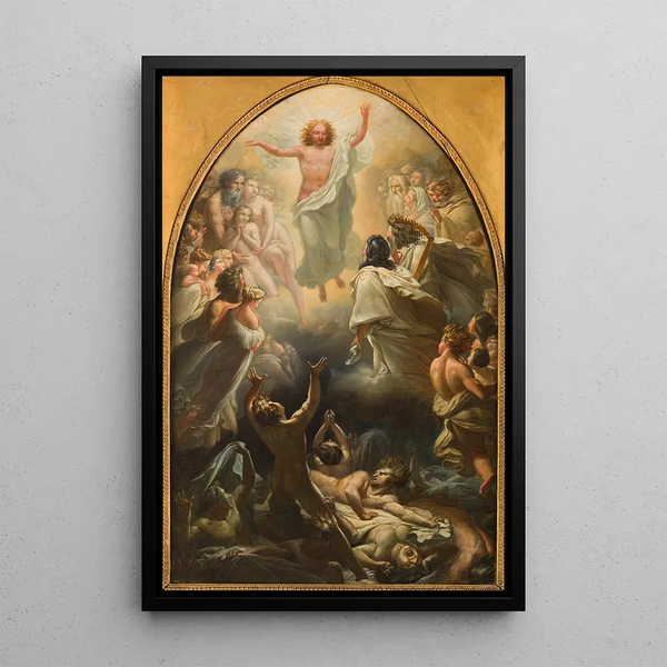 The Descent of Jesus Christ into Limbo - Pierre Claude François Delorme — framed artwork on a wall
