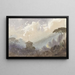 Haus am Land zwischen den Bäumen in einer Berglandschaft - Pierre Luc Charles Ciceri — gerahmtes Bild an der Wand