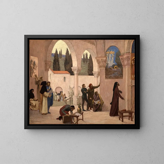 Christliche Inspiration - Pierre Puvis de Chavannes — gerahmtes Bild an der Wand