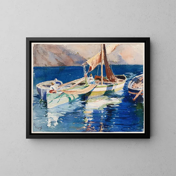 Bateaux de pêche en Méditerranée - Pierre Vignal — gerahmtes Bild an der Wand