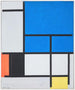 Komposition mit einem großen blauen, roten, schwarzen, gelben und grauen Flugzeug - Piet Mondrian — Ansicht des Kunstwerks