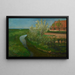 Canale di irrigazione curvo che costeggia la fattoria con alberi in fiore - Piet Mondrian — quadro incorniciato alla parete